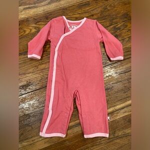 Baby Soy Girls Basic Kimono One-Piece Pink Sleeper Pajamas Snaps Size 3-6m